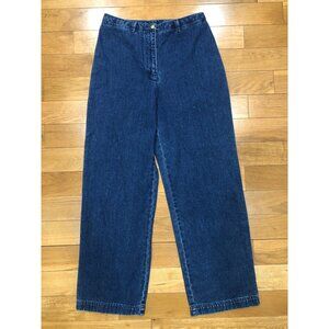 Lauren Ralph Lauren 100% Cotton High Rise Wide Leg Blue Denim Jeans Size 8P